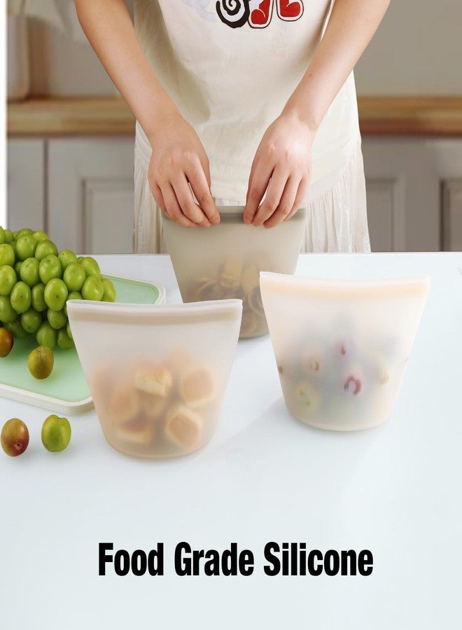 Emptycolor 3 Pack Reusable Silicone Bags for Food Storage, Emptycolor Zipper Bags Reusable, Leakproof Freezer Bag for Sandwich, Snack, Dishwasher Safe, BPA Free - Image 3